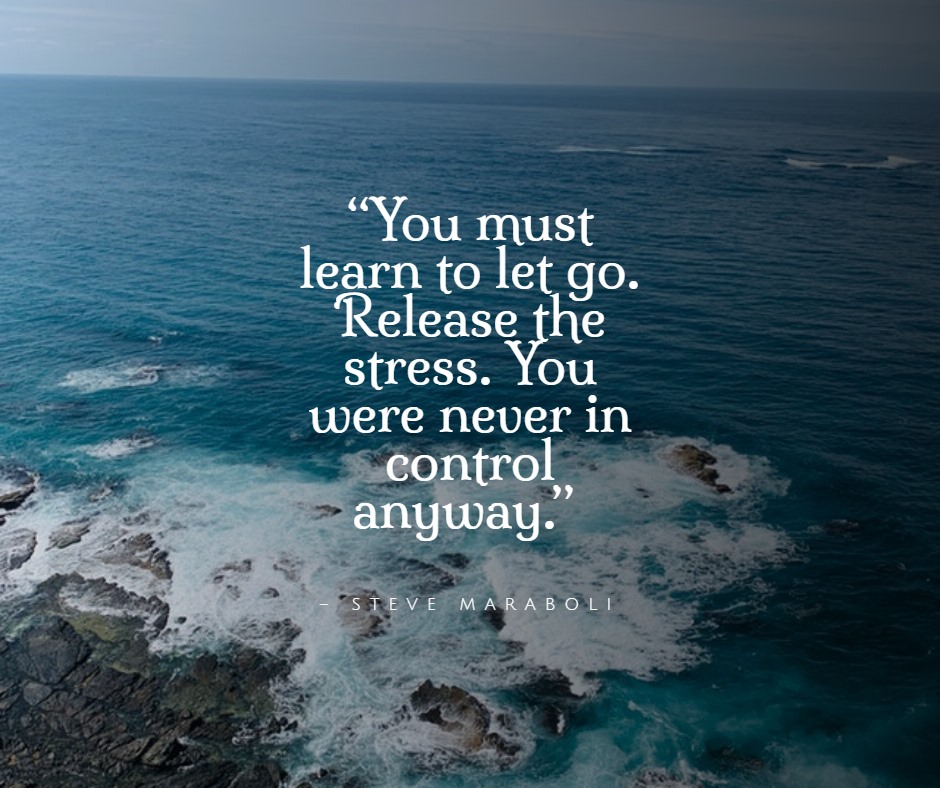 You must learn to let go. Release the stress. You were never in control anyway