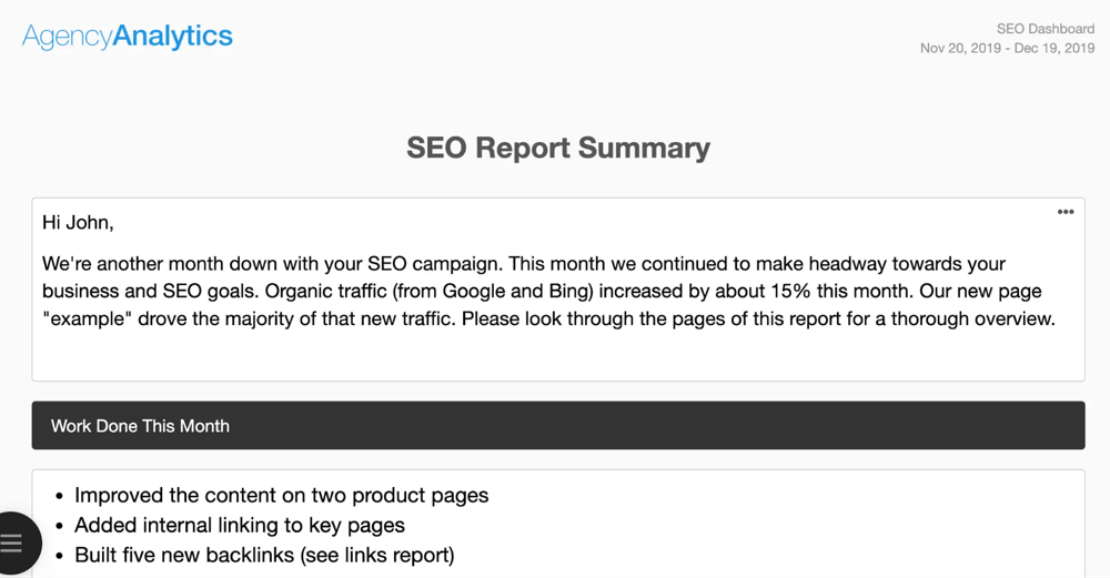 SEO Report Summary